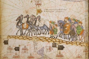 Depiction of a caravan on the Silk Road, one of the early trade routes likely to have popularised the use of Aloe vera