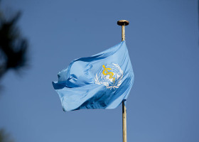 Photograph of WHO flag