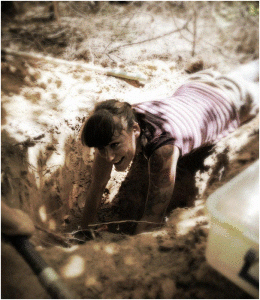 Charissa working in the field