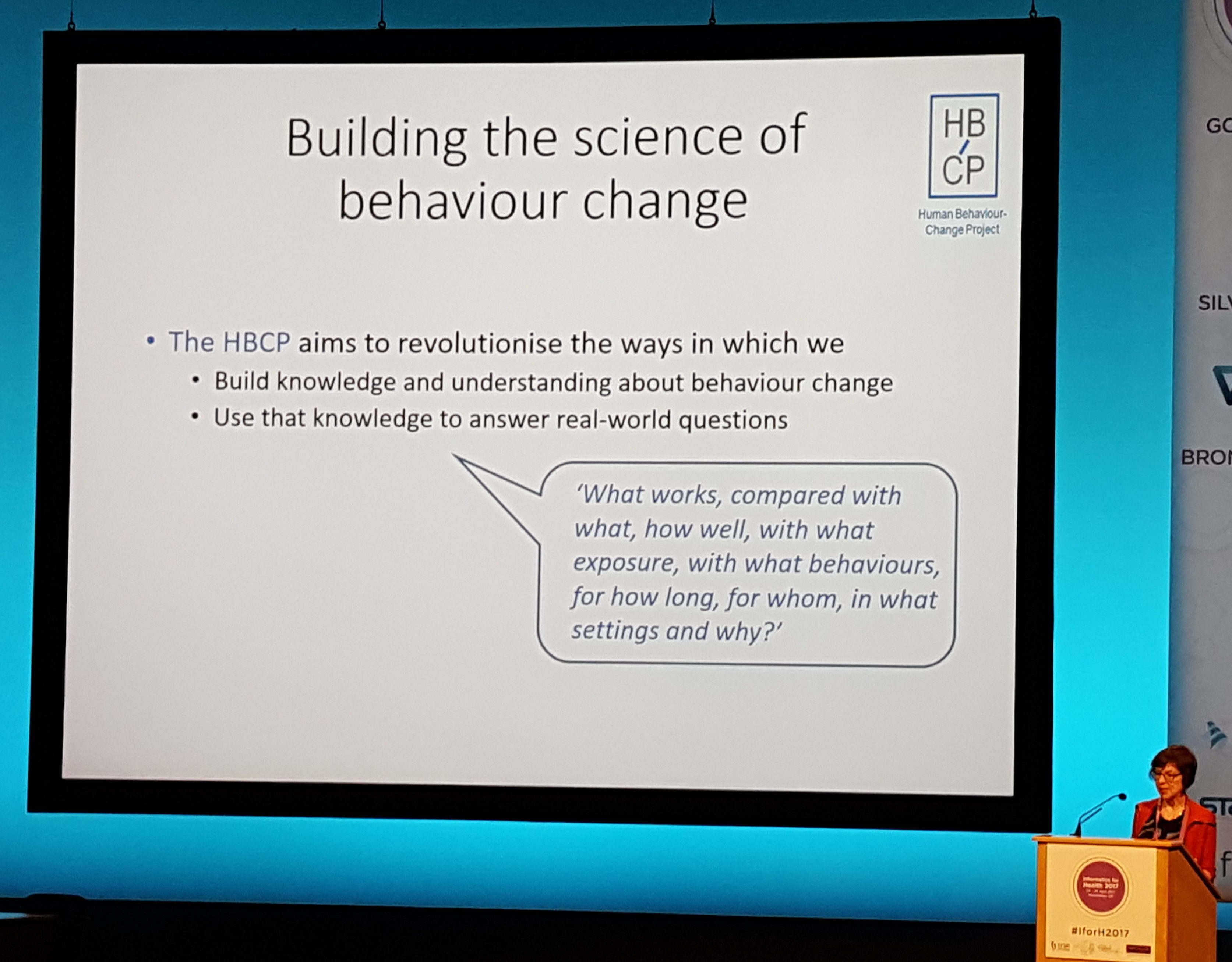 Susan Michie, University College London talks about the Human Behavior-Change Project