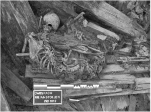 Figure 1 from Le Bailly et al., 2014 . The soldiers recovered during the excavations of ‘‘Kilianstollen’’ in Carspach.