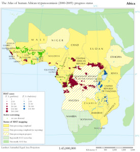 The Atlas of human African trypanosomiasis: progress status. For each country, data processing is considered complete when all available data sources for the study period (2000-2009) have been analysed and included in the HAT database. From: https://www.ij-healthgeographics.com/content/9/1/57 