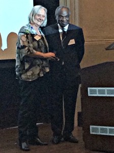 Dr Anarfi Asamoa-Baah, Deputy Director General of WHO being awarded the Leverhulme medal.