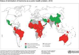 Map of endemic countries endemic for trachoma 