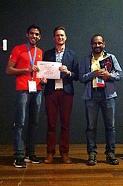 One of the award winners with myself, Ben Johnson, and Bergmann Ribeiro, President of the Brazilian Society of Virology
