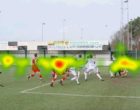 Heat map showing referees' attention on contact zones.
