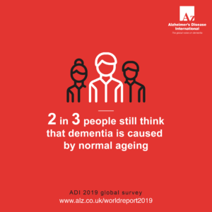 2 in 3 people still think that dementia is caused by normal ageing