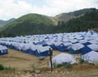 A camp for refugees from Myanmar on China side along the China-Myanmar border