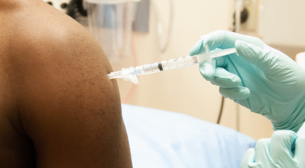 Patient receiving vaccine