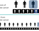 Figures representing chances of diagnosis and death from prostate cancer.