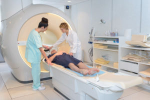 Patient undergoing an MRI scan