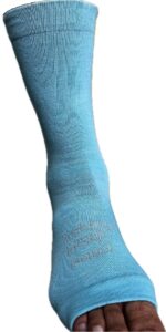Blue open toe sock