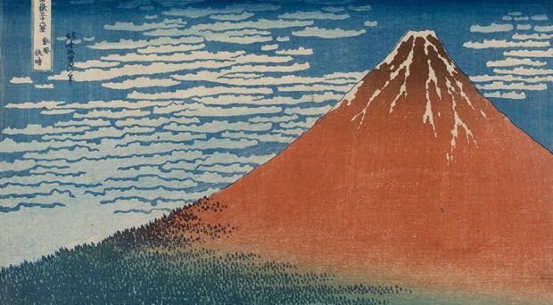 On Physical Sciences How did Hokusai intend to Mount Fuji? Determining the of impressions of the 'Red Fuji' Japanese print